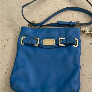 Michael Kors Blue Crossbody Bag with Silver Hardware